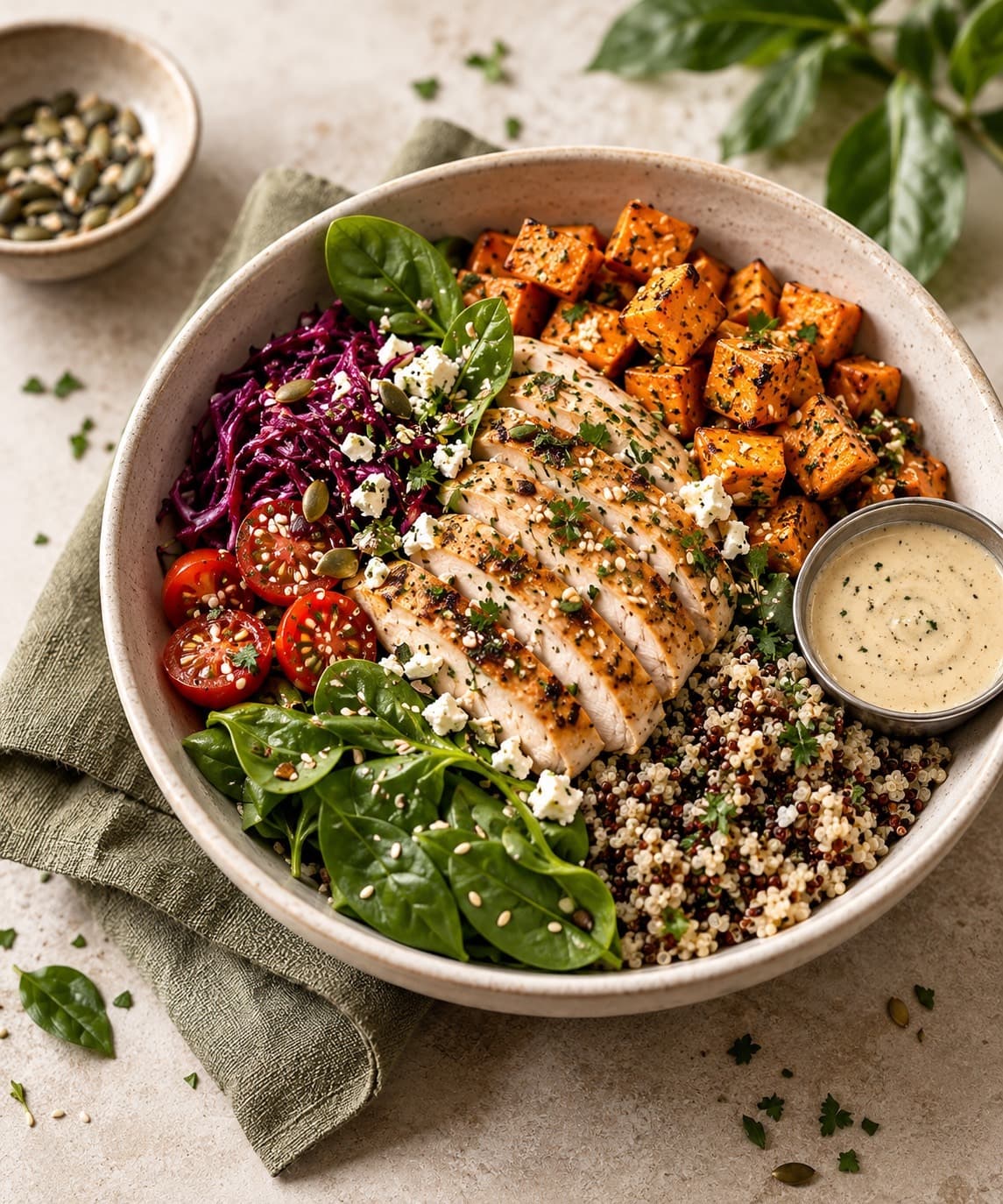 Bowl gourmand et équilibré préparé par notre restaurateur partenaire
